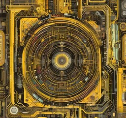 Poster - illustration of abstract technology background.
