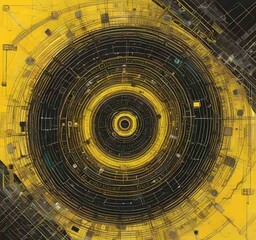 Poster - illustration of abstract technology background.