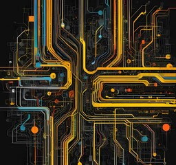 Poster - illustration of abstract technology background.