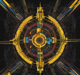 Poster - illustration of abstract technology background.