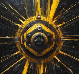 Poster - illustration of abstract technology background.