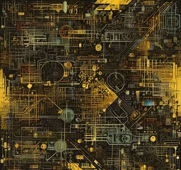 Poster - illustration of abstract technology background.