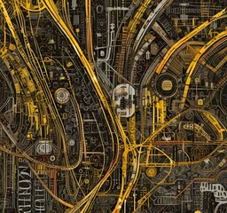 Poster - illustration of abstract technology background.