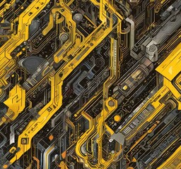 Poster - illustration of abstract technology background.