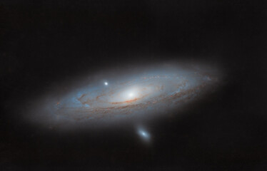Wall Mural - the andromeda nebula galaxy on a dark background with distant stars. photo through an amateur telesc