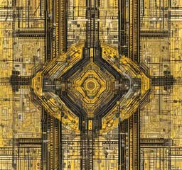 Poster - illustration of abstract technology background.
