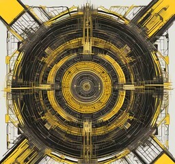 Fototapete - Illustration of abstract technology background.