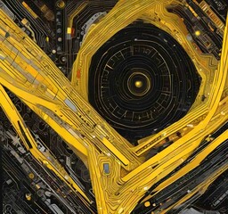 Fototapete - Illustration of abstract technology background.
