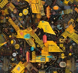 Poster - illustration of abstract technology background.