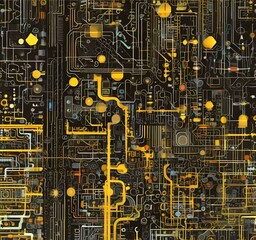 Wall Mural - illustration of abstract technology background.