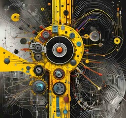 Wall Mural - illustration of abstract technology background.