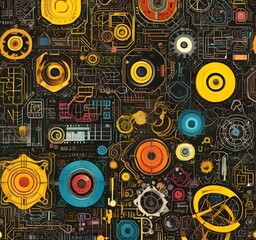 Wall Mural - illustration of abstract technology background.
