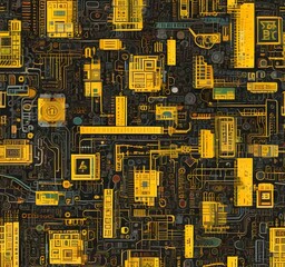 Wall Mural - illustration of abstract technology background.