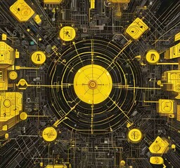 Wall Mural - illustration of abstract technology background.
