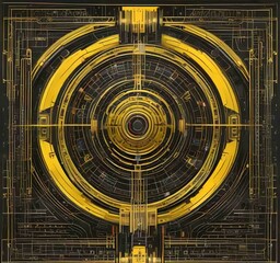 Fototapete - Illustration of abstract technology background.
