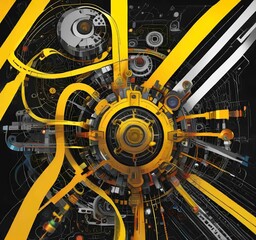 Fototapete - Illustration of abstract technology background.