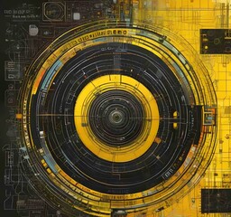 Fototapete - Illustration of abstract technology background.