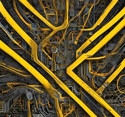 Fototapete - Illustration of abstract technology background.