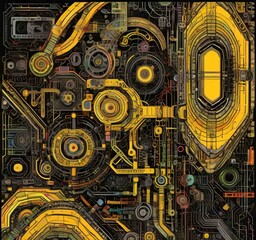 Wall Mural - illustration of abstract technology background.