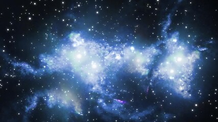 Wall Mural - voyage through the infinite blue universe. cosmic exploration of distant galaxies and constellations