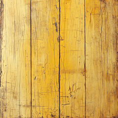 Wall Mural - The image is a close up of a yellow wooden surface with many cracks