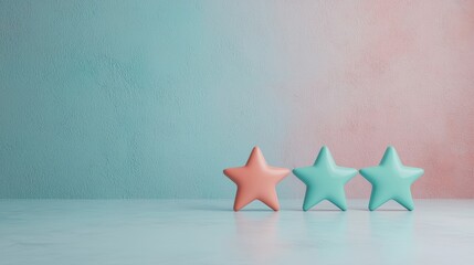 Poster - Colorful stars on a smooth surface create a vibrant and playful scene, perfect for decorative and creative concepts.
