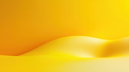 Wall Mural - Vibrant yellow abstract landscape with smooth curves, creating a sense of warmth and positivity, ideal for various creative projects.