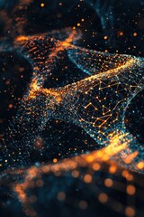 Poster - A captivating abstract image depicting a network of luminous particles connected by intricate lines, evoking a sense of digital innovation.