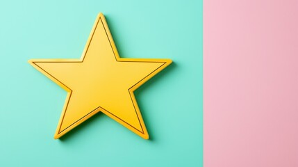Poster - A vibrant yellow star against a pastel background, symbolizing creativity and inspiration in design and art projects.