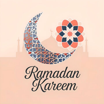 Ramadan Kareem greeting card featuring elegant calligraphy and decorative motifs celebrating the holy month.