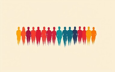 Poster - A vibrant and colorful of various silhouettes representing diversity and among people.