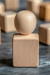 Poster - a close-up view of a minimalist wooden figure, showcasing its natural texture and simplicity, perfec