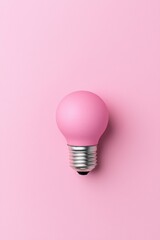 Poster - a vibrant pink light bulb against a soft pink background, symbolizing creativity and modern design a