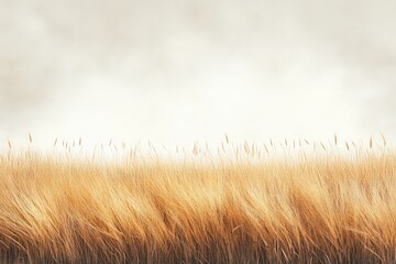 Canvas Print - Golden wheat field swaying gently under a soft sky in early morning light