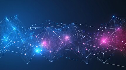 Global network data flow, digital connections, abstract background, tech banner