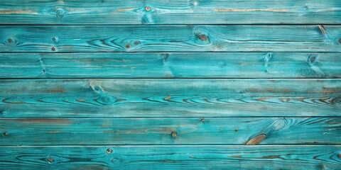 Aufkleber - A Rustic Wooden Background with a Turquoise Hue, Featuring Weathered Boards with a Distressed and Worn Appearance, Displaying the Natural Beauty of Wood