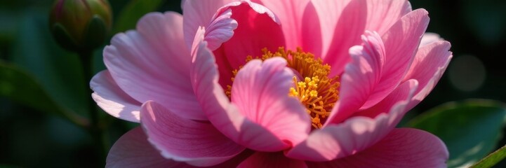 Close-up of single peony flower details , bloom, illustration, flower