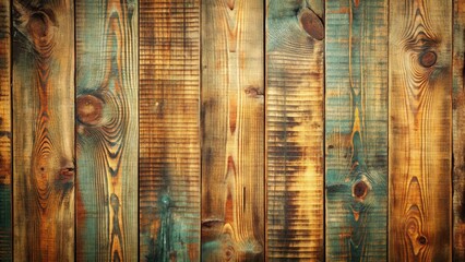 Aufkleber - Rustic Wooden Panel Background with Distressed and Weathered Textures