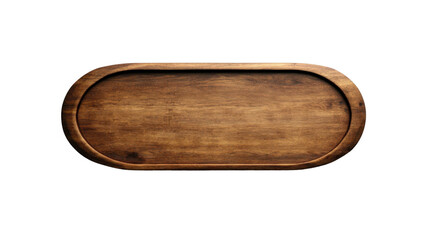 Fototapete - Empty oval wooden sign with transparent background for customization