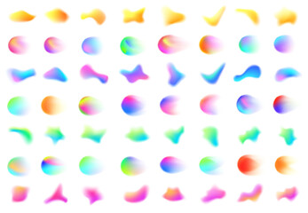 Aufkleber - colorful blurred gradient shapes. abstract smooth fluid form, dynamic gradient mesh blob with blur e