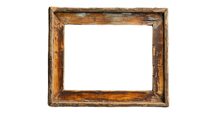 Leinwandbilder - Old distressed wooden picture frame with transparent background