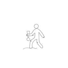 Fototapete - continuous line drawing icon exclamation mark