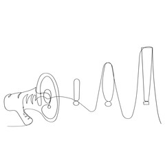 Fototapete - continuous line drawing icon exclamation mark