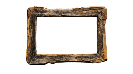 Leinwandbilder - Rustic wooden picture frame with transparent background