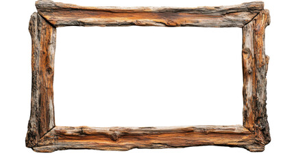 Leinwandbilder - Rustic wooden frame creating empty space on transparent background