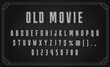 © WinWin - Classic silent film typeface. Old movie font, noir cinema alphabet letters with 3D extrude effect. Intertitle typography for vintage cinematic monochrome titles vector set.