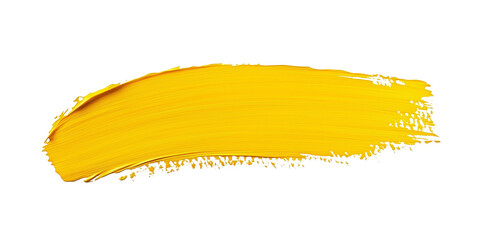 Wall Mural - Yellow Paint Brush Stroke Isolated on Transparent Background for Creative Design and Art Projects