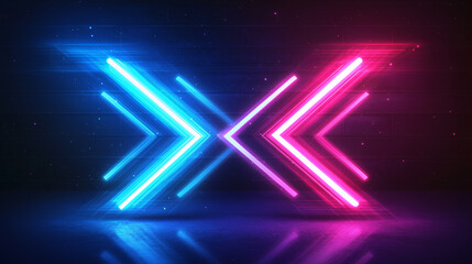Wall Mural - neon light arrow,glowing neon lights