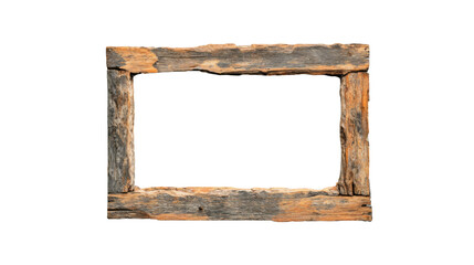 Leinwandbilder - Rustic wooden frame creating empty space on transparent background