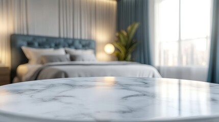 Poster - Close up of a white marble table top with natural patterns and textures for interior design